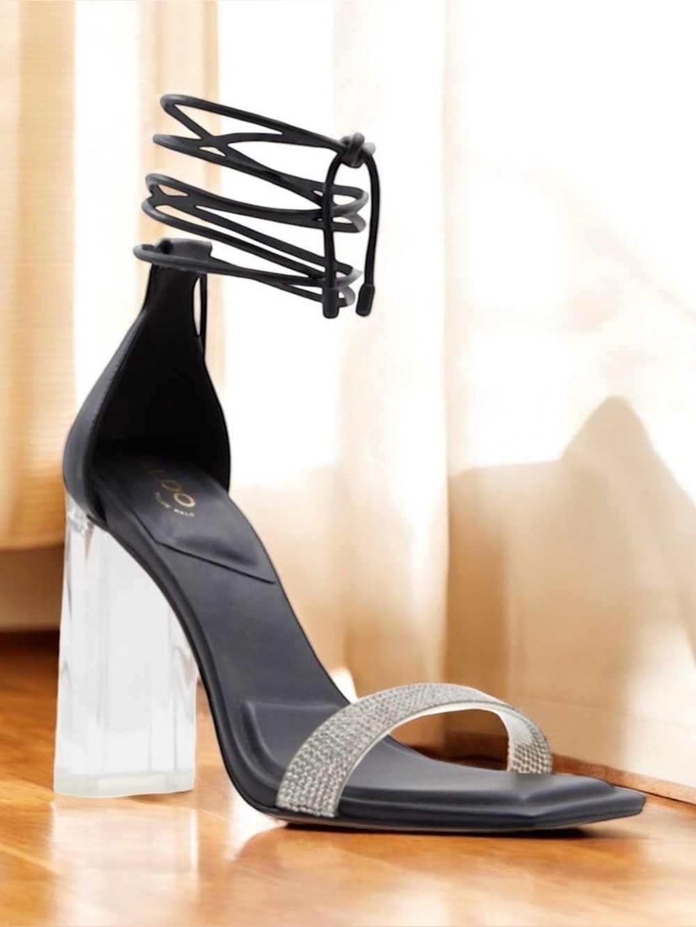 Aldo Onardonita Silver Rhinestone Sandals